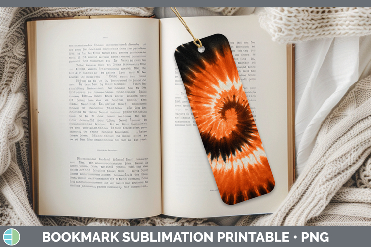 Orange Tie Dye Bookmark Sublimation Design