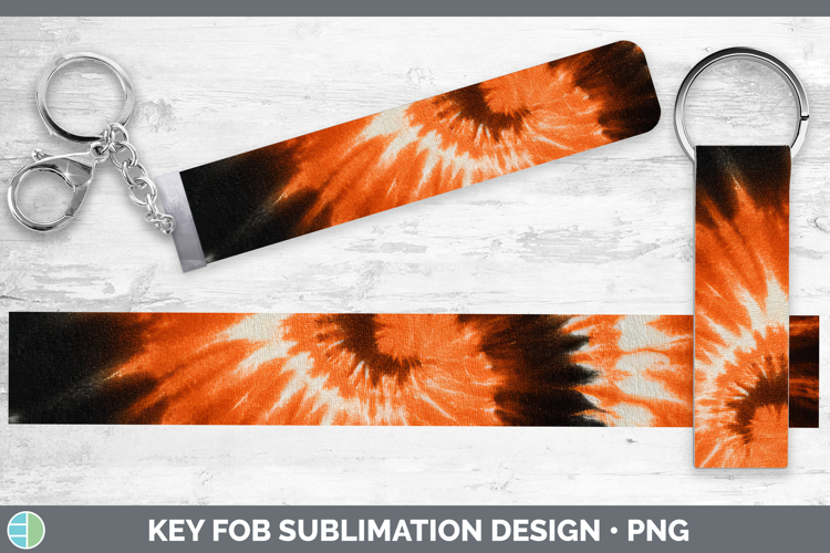 Orange Tie Dye Key Fob Sublimation Design