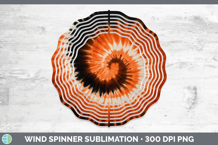 Orange Tie Dye Wind Spinner Sublimation Design