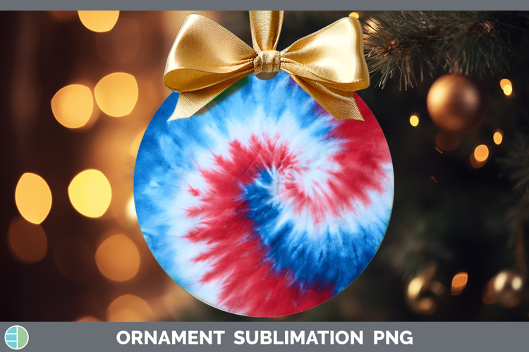 Patriotic Tie Dye Ornament Sublimation Design