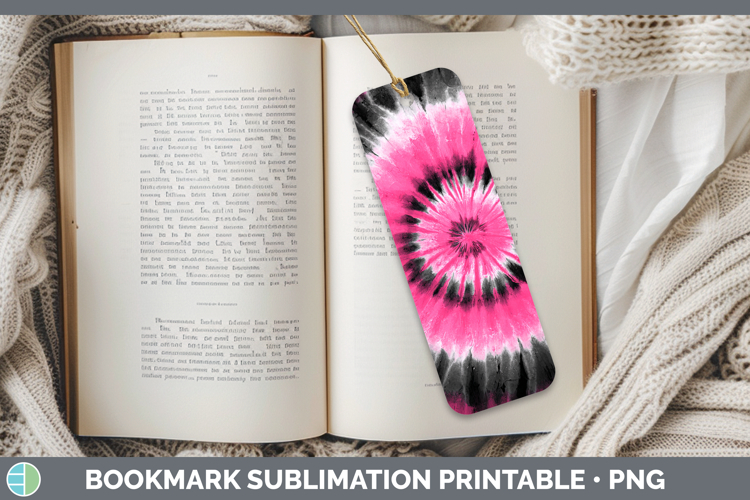 Pink Tie Dye Bookmark Sublimation Design