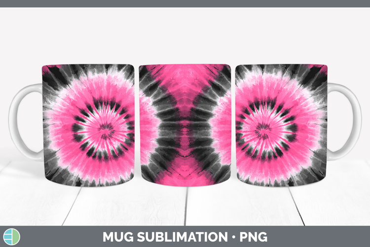 Pink Tie Dye Mug Wrap Sublimation Design