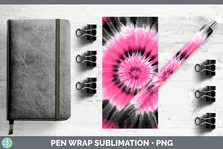 Pink Tie Dye Pen Wrap Sublimation Design