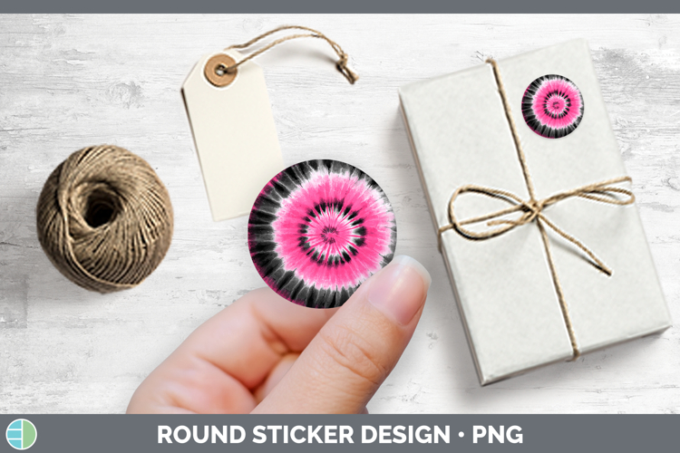 Pink Tie Dye Stickers Design