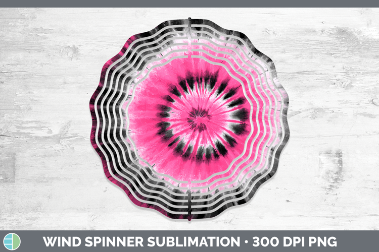 Pink Tie Dye Wind Spinner Sublimation Design