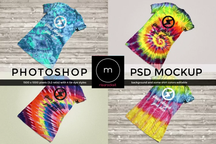 Tie Dye Tee Photoshop Mockup