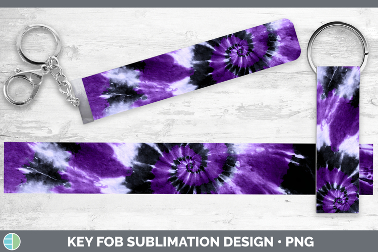 Purple Tie Dye Key Fob Sublimation Design