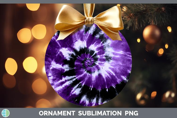 Purple Tie Dye Ornament Sublimation Design