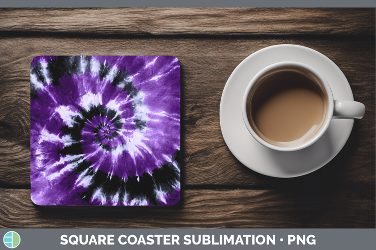 Purple Tie Dye Square Coaster Sublimation Design