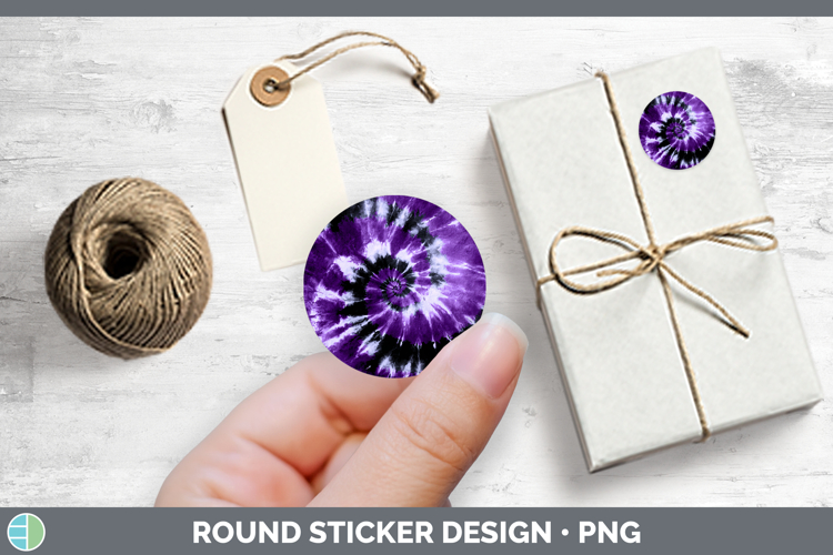 Purple Tie Dye Stickers Design