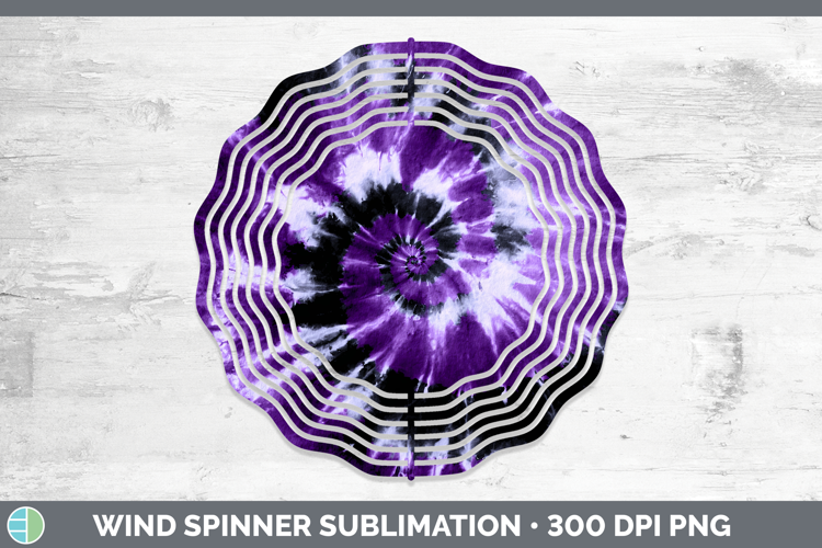 Purple Tie Dye Wind Spinner Sublimation Design