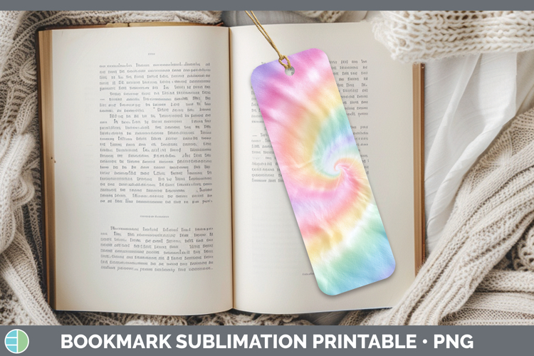 Rainbow Tie Dye Bookmark Sublimation Design