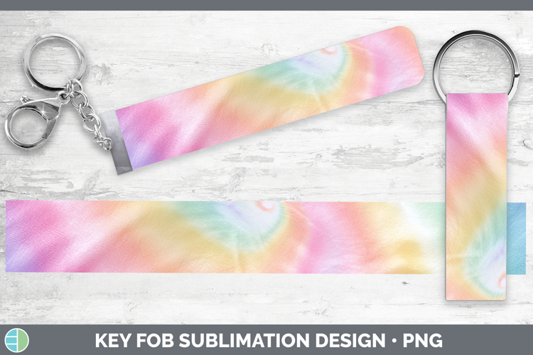 Rainbow Tie Dye Key Fob Sublimation Design