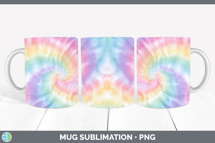 Rainbow Tie Dye Mug Wrap Sublimation Design