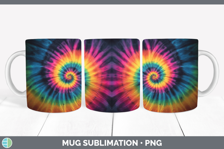Rainbow Tie Dye Mug Wrap Sublimation Design