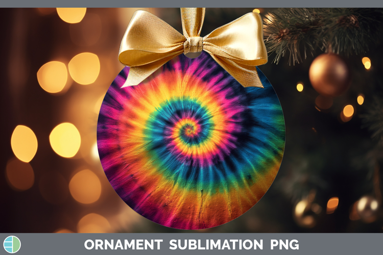Rainbow Tie Dye Ornament Sublimation Design