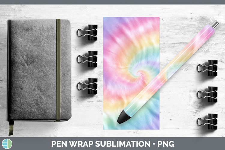 Rainbow Tie Dye Pen Wrap Sublimation Design