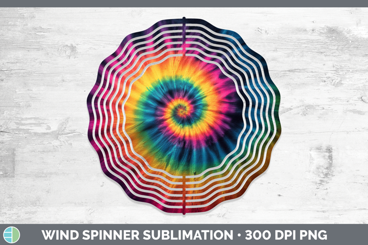 Rainbow Tie Dye Wind Spinner Sublimation Design