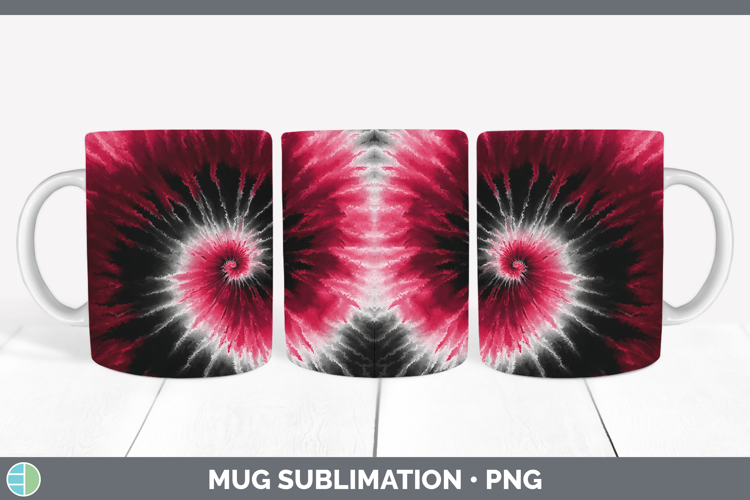 Red Tie Dye Mug Wrap Sublimation Design