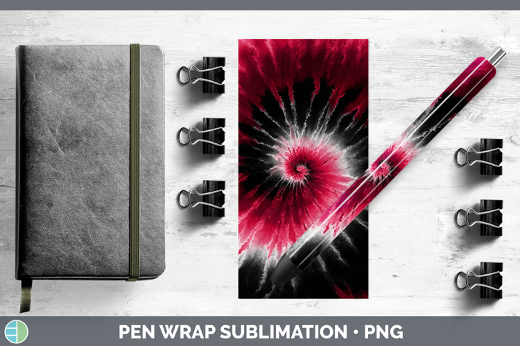 Red Tie Dye Pen Wrap Sublimation Design