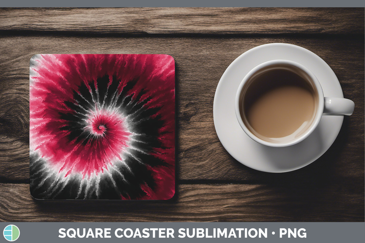 Red Tie Dye Square Coaster Sublimation Design