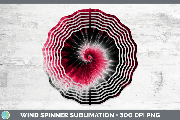 Red Tie Dye Wind Spinner Sublimation Design