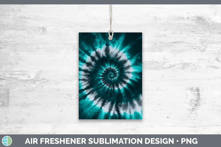 Teal Tie Dye Air Freshener Sublimation Design