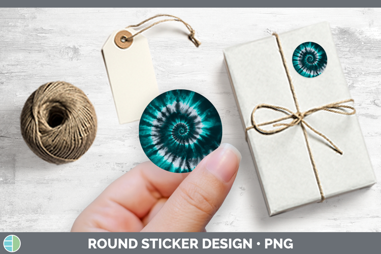 Teal Tie Dye Stickers Design