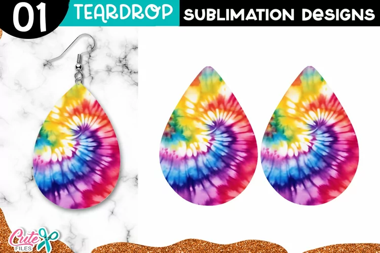 Tie dye Teardrop Earring Sublimation