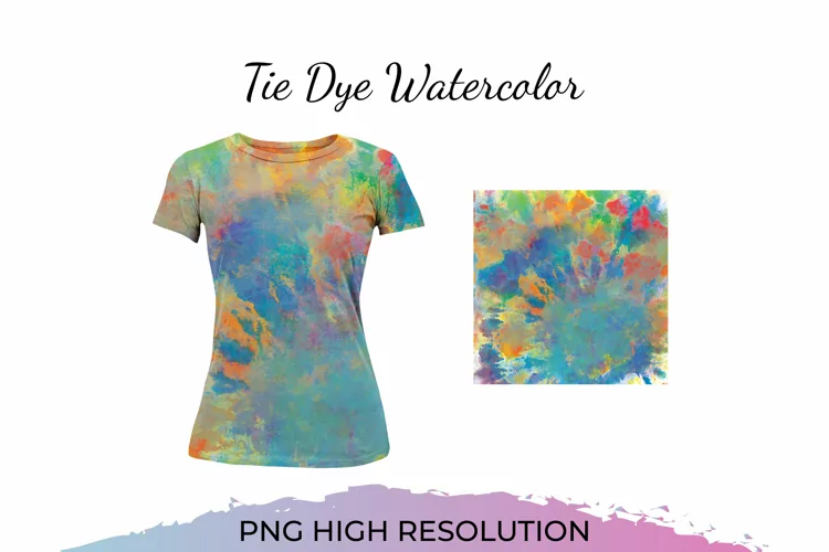 Colorful Tie Dye Watercolor PNG File