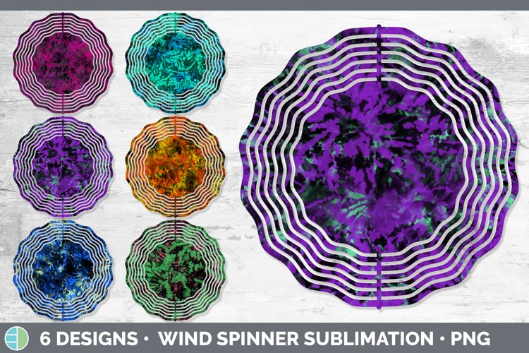 Tie Dye Wind Spinner | Sublimation Designs Bundle