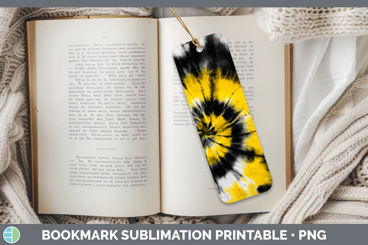 Yellow Tie Dye Bookmark Sublimation Design