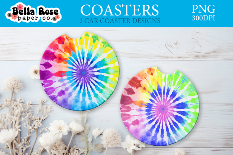 Rainbow Tie-dye | Car Coaster Keychain Sublimation