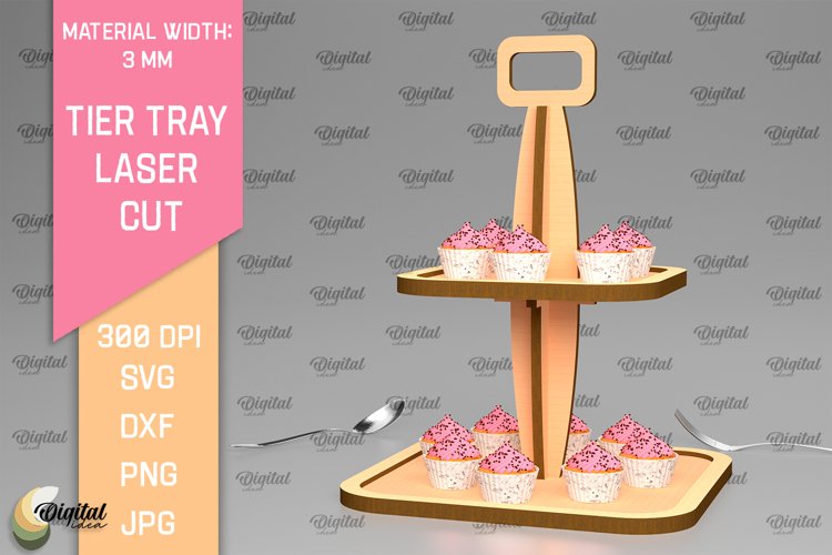 Wooden Tier Tray Laser Cut. Kitchen Home Decor SVG