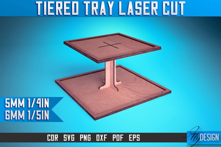 Tiered Tray Laser Cut SVG Design| Tiered Tray Laser Cut SVG