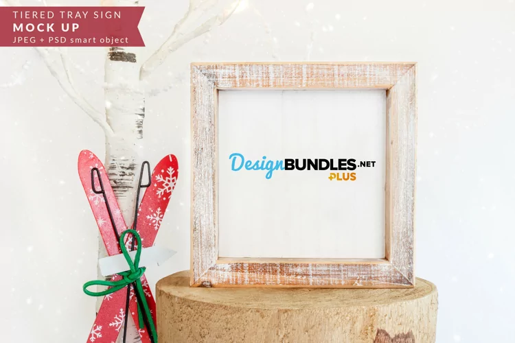 Tiered Tray Sign Christmas Mock up