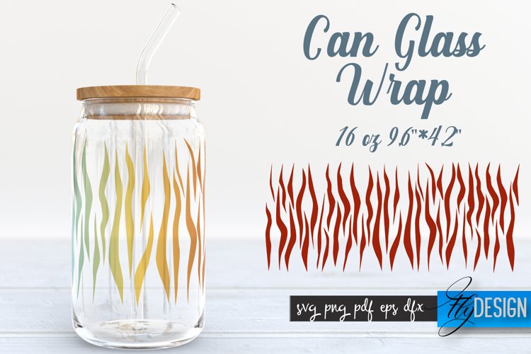 Can Glass Wrap | Animals SVG | Tiger SVG Design | Template example image 1
