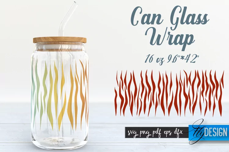Can Glass Wrap | Animals SVG | Tiger SVG Design | Template