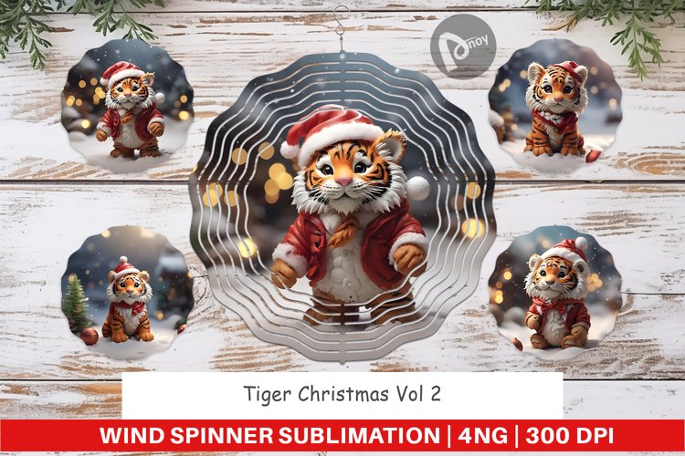 Wind Spinner Tiger Christmas