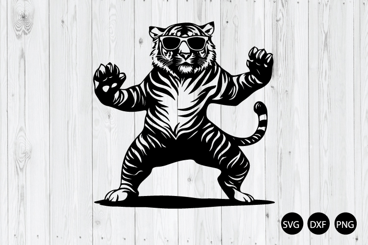 Tiger Dancing With Sunglasses SVG, Funny Tiger SVG