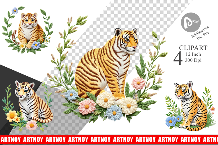 Tiger Embroidery Clipart