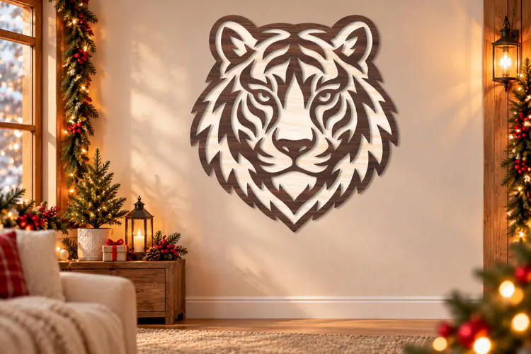 Tiger Face Laser Cut Wall Art