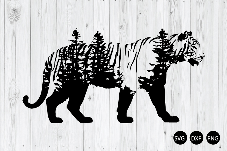 Tiger With Forest SVG, Tiger Double Exposure SVG, Tiger SVG