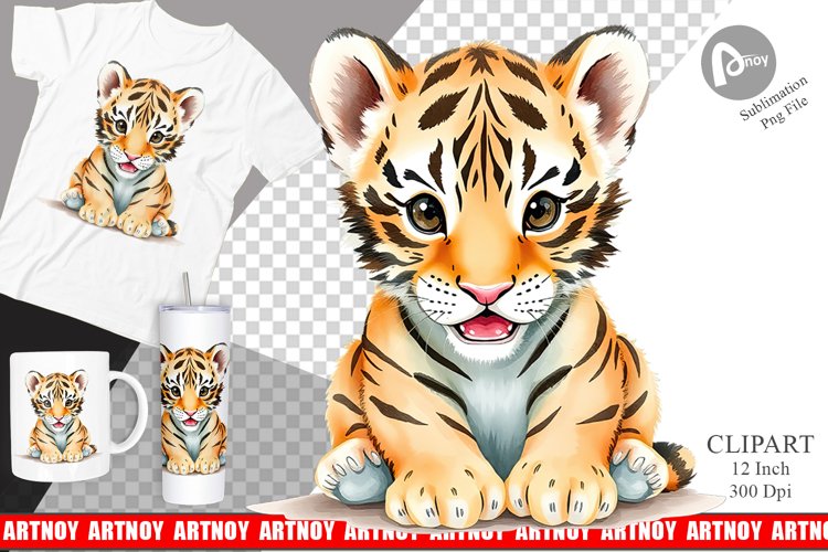 Watercolor Clipart Tiger Wildlife