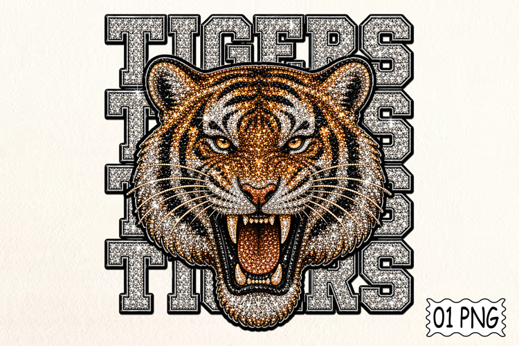 Tigers Faux Rhinestone PNG