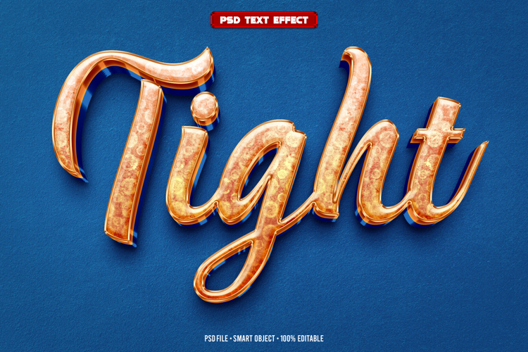 Tight 3D editable text effect