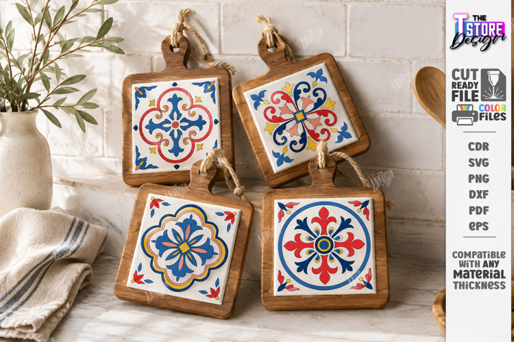 Tile Pattern Coaster Laser Cut | Kitchen Decor | Home Decor