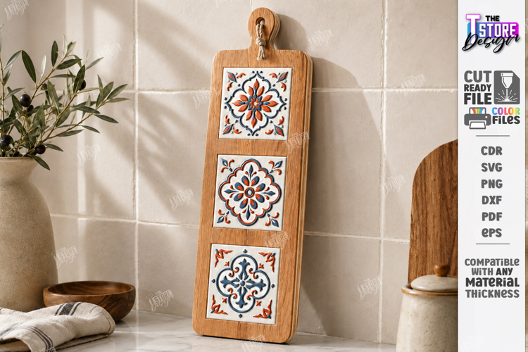 Tile Pattern Coaster Laser Cut | Kitchen Decor | Home Decor