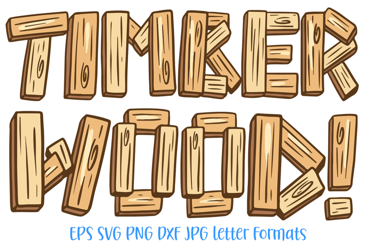 Timber Wood Lettering Font Wooden Tree Texture ABC PNG SVG