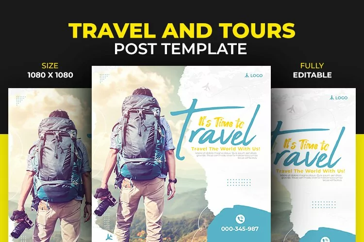 Time to Travel Dream Destination Instagram Design Template